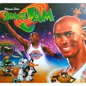 Space Jam Pinball Translite Original 1996 Michael Jordon Bugs Bunny Daffy Duck